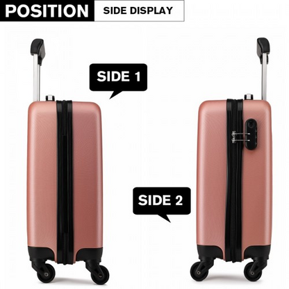 Kono 19 Inch ABS Hard Shell Carry On Luggage - 4 Wheel Spinner Suitcase - Nude