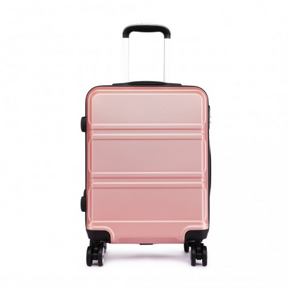Kono ABS 24 Inch Sculpted Horizontal Design Suitcase - Nude