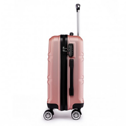 Kono ABS 24 Inch Sculpted Horizontal Design Suitcase - Nude