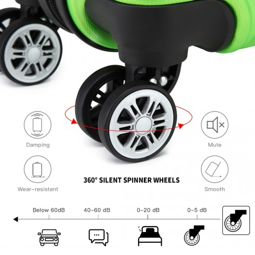 K1871-1L - Kono ABS 28 Inch Sculpted Horizontal Design Suitcase - Green