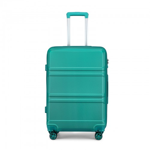 Kono ABS 20 Inch Sculpted Horizontal Design Cabin Luggage - Teal