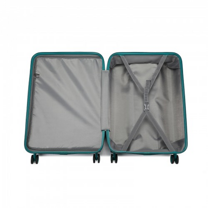 Kono ABS 20 Inch Sculpted Horizontal Design Cabin Luggage - Teal