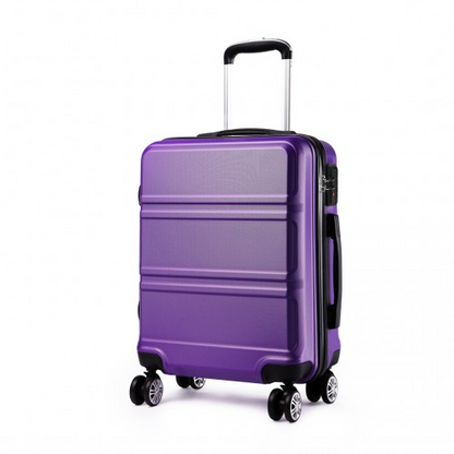 Kono ABS 24 Inch Sculpted Horizontal Design Suitcase - Durable & Stylish Purple Luggage with TSA Lock & 360° Swivel Wheels