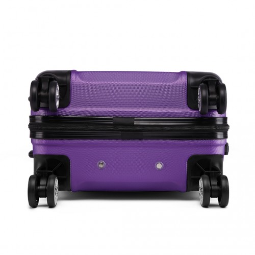 Kono ABS 24 Inch Sculpted Horizontal Design Suitcase - Durable & Stylish Purple Luggage with TSA Lock & 360° Swivel Wheels