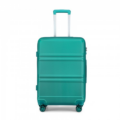 Kono ABS 24 Inch Sculpted Horizontal Design Suitcase - Teal | Durable & Stylish Travel Companion