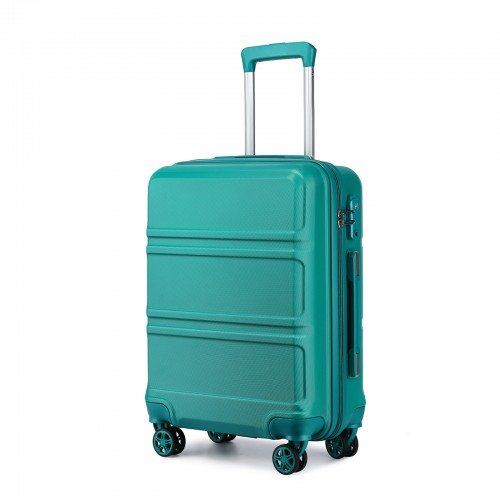 K1871-1L - Kono ABS 28 Inch Sculpted Horizontal Design Suitcase - Teal