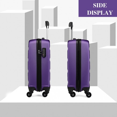 Kono 19 Inch ABS Hard Shell Suitcase with TSA Lock - Purple | Lightweight & Durable Cabin Luggage
