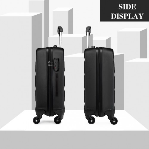 Kono 24 Inch Black Hard Shell Suitcase with TSA Lock | Durable ABS Material & 360° Swivel Wheels