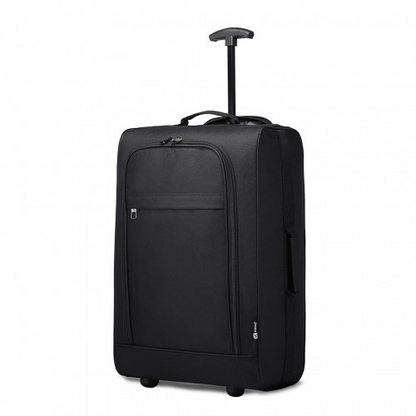 Kono Cabin Size Soft Shell Hand Luggage - Black | Durable 600D Polyester