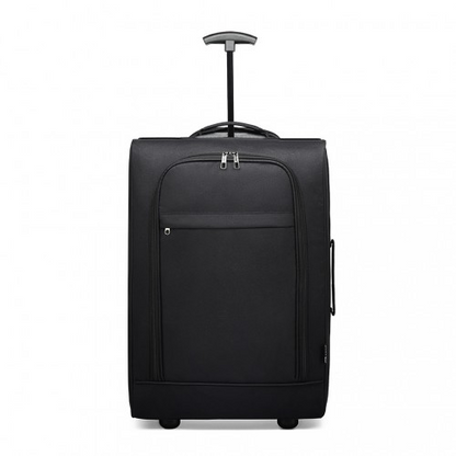 Kono Cabin Size Soft Shell Hand Luggage - Black | Durable 600D Polyester