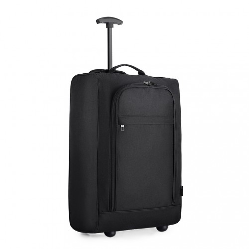 Kono Cabin Size Soft Shell Hand Luggage - Black | Durable 600D Polyester