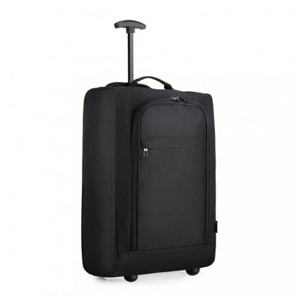 Kono Cabin Size Soft Shell Hand Luggage - Black | Durable 600D Polyester
