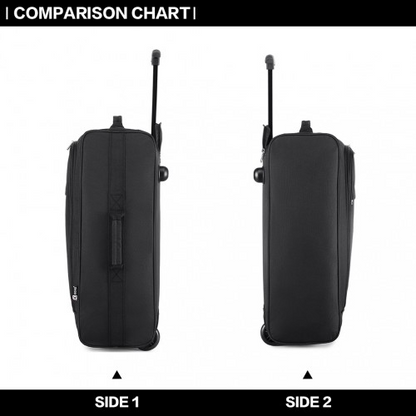 Kono Cabin Size Soft Shell Hand Luggage - Black | Durable 600D Polyester