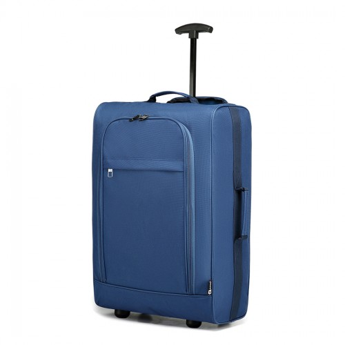 Kono Cabin Size Soft Shell Hand Luggage - Blue | Lightweight & Durable Travel Companion