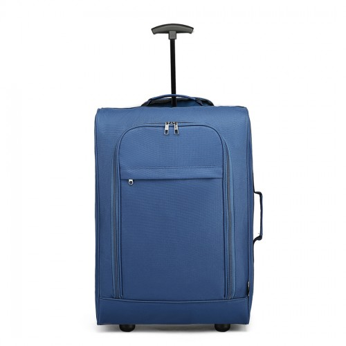 Kono Cabin Size Soft Shell Hand Luggage - Blue | Lightweight & Durable Travel Companion