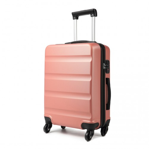 Kono 24 Inch Horizontal Design ABS Hard Shell Suitcase with TSA Lock - Nude