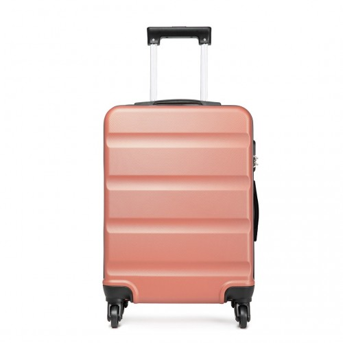 Kono 24 Inch Horizontal Design ABS Hard Shell Suitcase with TSA Lock - Nude