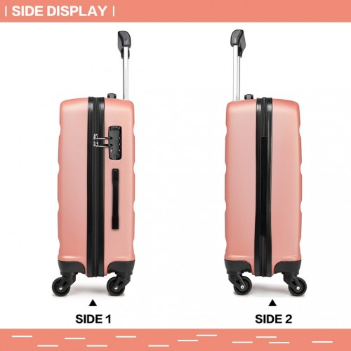 Kono 24 Inch Horizontal Design ABS Hard Shell Suitcase with TSA Lock - Nude