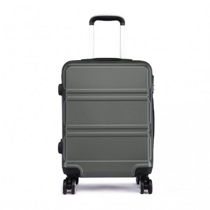 K1871-1L - Kono ABS Sculpted Horizontal Design 20 Inch Cabin Luggage - Grey