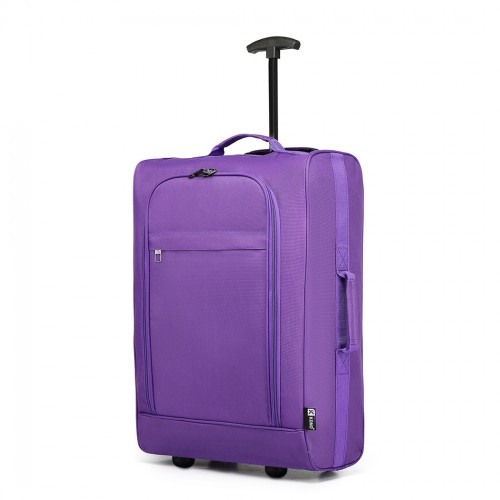 Kono Cabin Size Soft Shell Hand Luggage - Purple | Compact & Durable Travel Bag