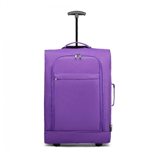 Kono Cabin Size Soft Shell Hand Luggage - Purple | Compact & Durable Travel Bag