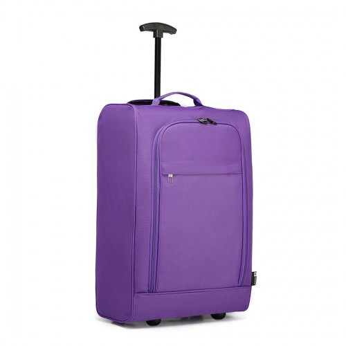 Kono Cabin Size Soft Shell Hand Luggage - Purple | Compact & Durable Travel Bag