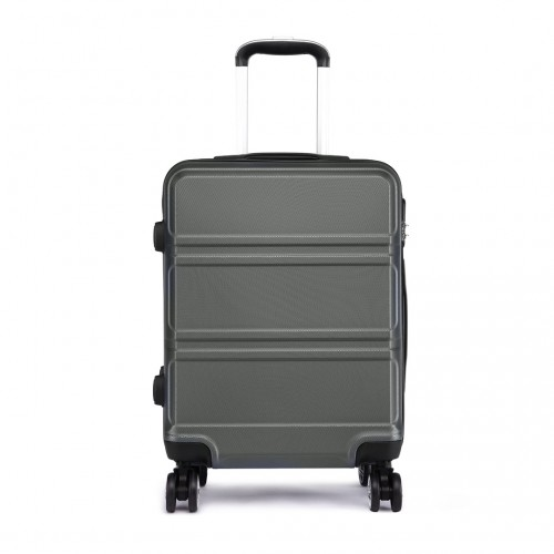 K1871-1L - Kono ABS 28 Inch Sculpted Horizontal Design Suitcase - Grey