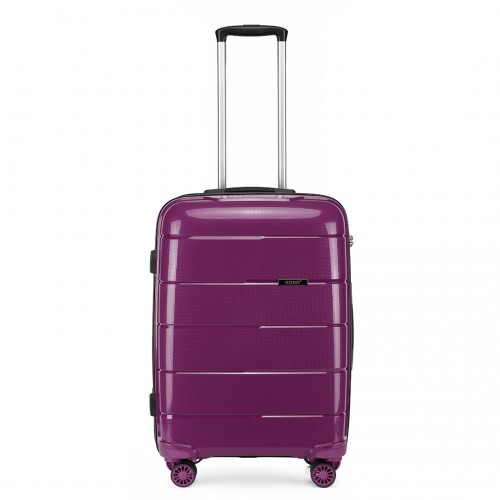 KONO 20 Inch Purple Cabin Size Hard Shell Suitcase - Lightweight & Durable