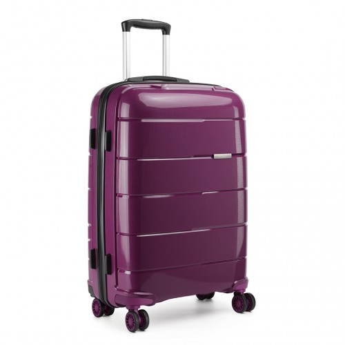 KONO 20 Inch Purple Cabin Size Hard Shell Suitcase - Lightweight & Durable