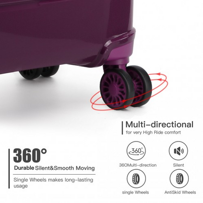 K1997L - KONO 24 INCH HARD SHELL PP SUITCASE - PURPLE