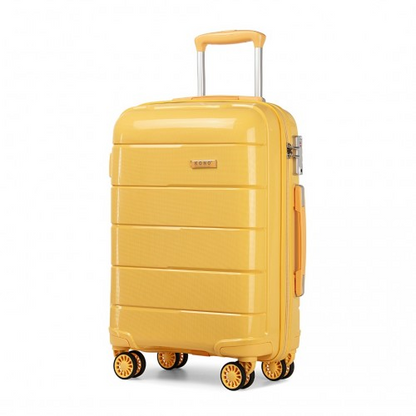 K1997L - KONO 20-24-28” HARD SHELL PP SUITCASE SET - YELLOW