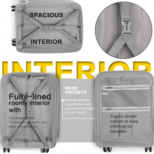 K1997L - KONO 20-24-28” HARD SHELL PP SUITCASE SET - YELLOW