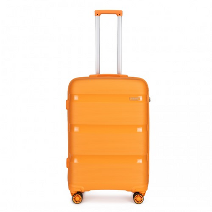 Kono 20 Inch Bright Orange Hard Shell Carry-On Suitcase - Cabin Size, Lightweight and Durable