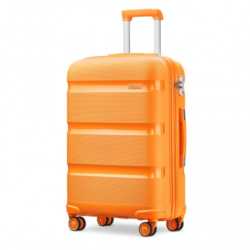 Kono 24 Inch Bright Hard Shell PP Suitcase - Classic Collection - Orange