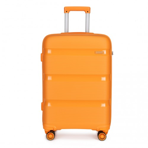 Kono 24 Inch Bright Hard Shell PP Suitcase - Classic Collection - Orange