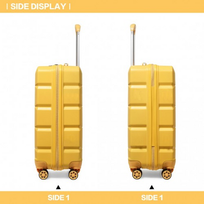 Kono 20 Inch Lightweight Hard Shell ABS Luggage Cabin Suitcase with TSA Lock – Yellow
