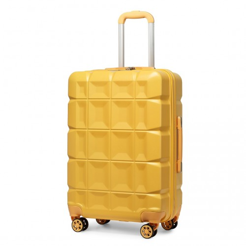 Kono 24 Inch Lightweight Hard Shell ABS Suitcase with TSA Lock - Yellow