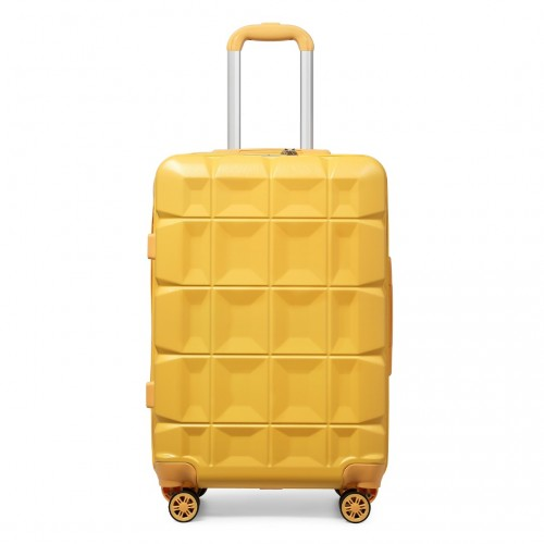 Kono 24 Inch Lightweight Hard Shell ABS Suitcase with TSA Lock - Yellow
