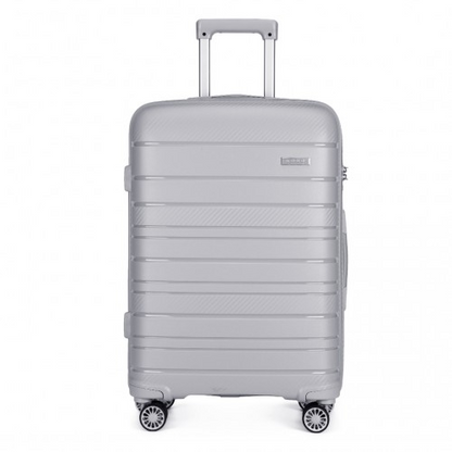 K2091L - Kono 28 Inch Multi Texture Hard Shell PP Suitcase - Classic Collection - Grey