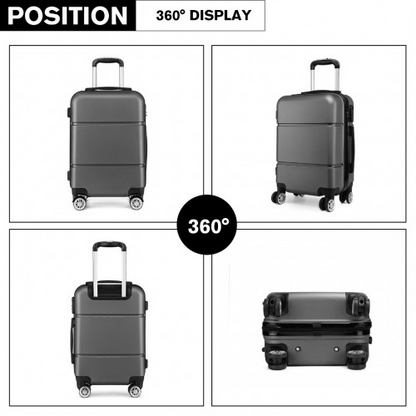 Kono Hard Shell ABS Carry On Suitcase 20 Inch - Grey