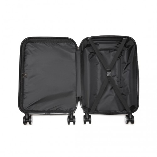 Kono Hard Shell ABS Carry On Suitcase 20 Inch - Black