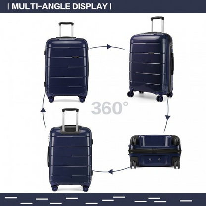 K1997L - KONO 24 INCH HARD SHELL PP SUITCASE - NAVY