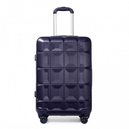 Kono 24 Inch Lightweight Hard Shell ABS Suitcase with TSA Lock - Navy