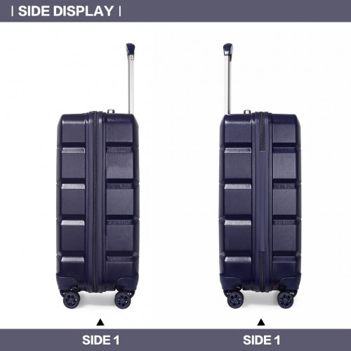 Kono 20 Inch Lightweight Hard Shell ABS Luggage Cabin Suitcase With TSA Lock - Navy