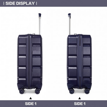 Kono 20 Inch Lightweight Hard Shell ABS Luggage Cabin Suitcase With TSA Lock - Navy