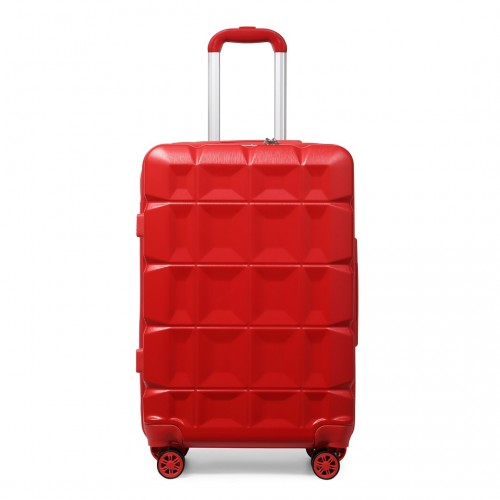 Kono 24 Inch Lightweight Hard Shell ABS Suitcase with TSA Lock - Red | Durable & Stylish Luggage