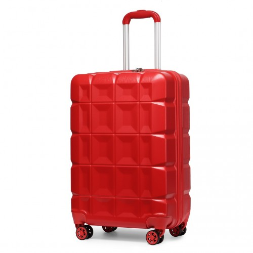 Kono 20 Inch Lightweight Hard Shell ABS Cabin Suitcase with TSA Lock - Red
