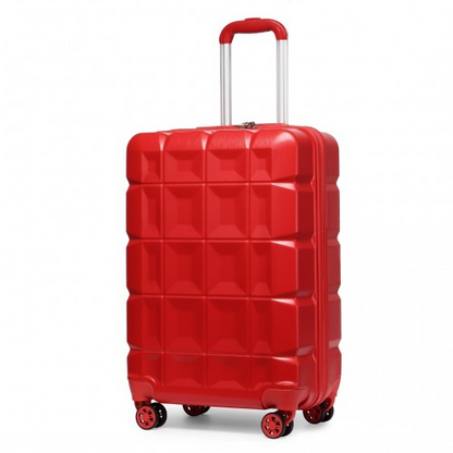 Kono 20 Inch Lightweight Hard Shell ABS Cabin Suitcase with TSA Lock - Red