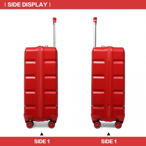 Kono 20 Inch Lightweight Hard Shell ABS Cabin Suitcase with TSA Lock - Red