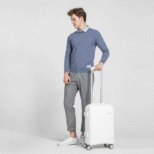 K2091L - Kono Multi Texture Hard Shell PP Suitcase 3 Pieces Set - Classic Collection - White